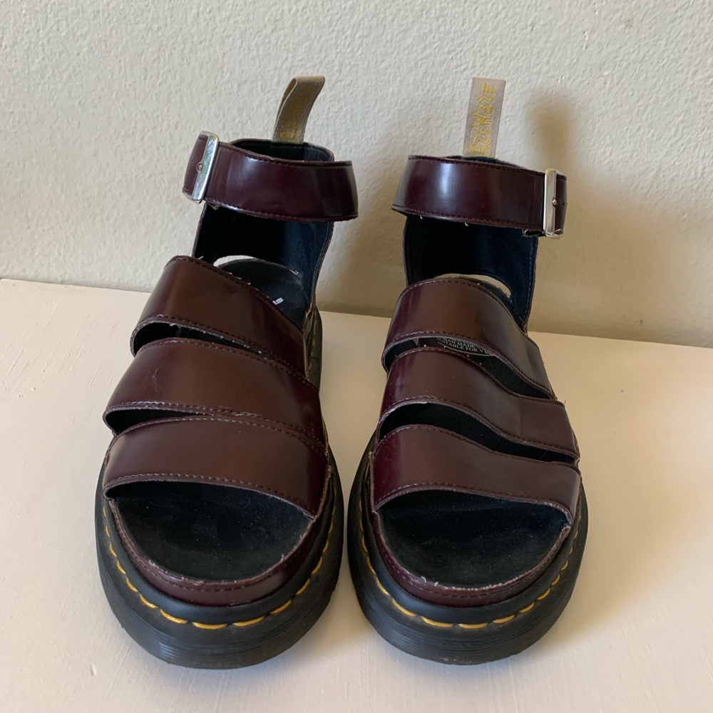 Vegan Maroon Doc Marten Sandals